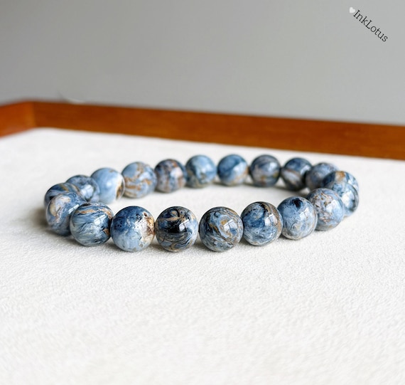 10 mm ブルー ピーターサイト ブレスレット: グレード AAAA ナミビア産