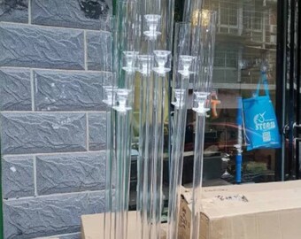 8 arms acrylic candle holders for hire rental only