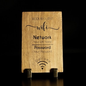 Rustic Engraved Wooden WiFi Password Sign: Airbnb Host Gift