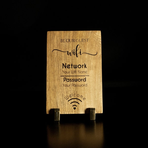 WiFi Password Sign | Editable WiFi Sign, Username and Password Sign | Custom Wooden Sign 4x6, 6x11, 7x11