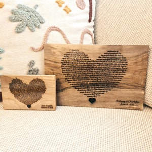 First Dance Lyrics, Lyrics on Wood, Printed on Wood, 10th anniversary gifts, Wood Printed Record, Monogrammed Wood Gift
