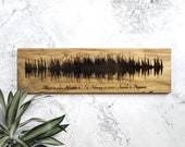 Soundwave Art, Extra Large Wall Art, Voice Recording Gift on Wood