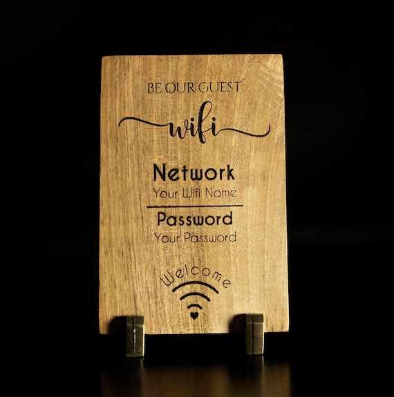 Rustic Engraved Wooden WiFi Password Sign: Airbnb Host Gift