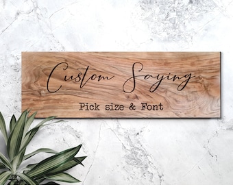 Christmas Gift for Him | Custom Text Sign| Pick Size & Font | Wooden Wall Sign | Trust In the Lord, Personalized Quote Sign
