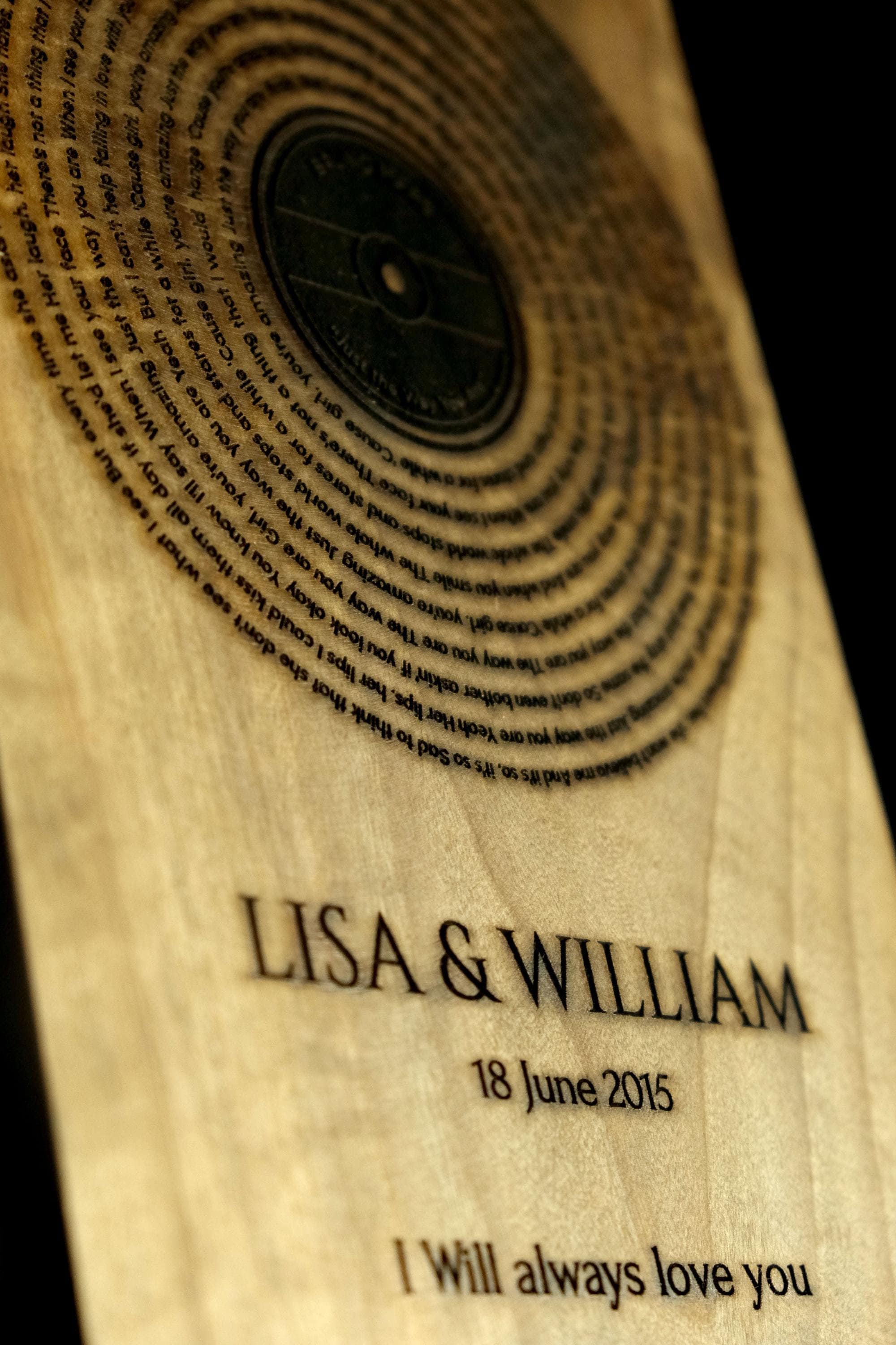 Personalized Song Lyric | Vinyl Record Art | Personalised Wooden Wedding Gift | Music Lover Gift