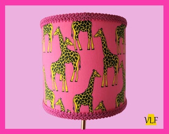 Pink giraffe lampshade for children