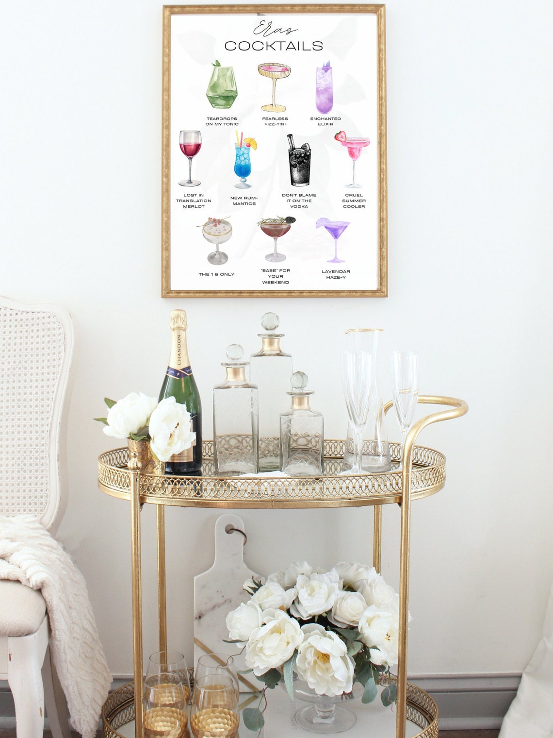 Eras Cocktail Bar Menu Taylor Swift eras Inspired Bar Cart Decor Taylor