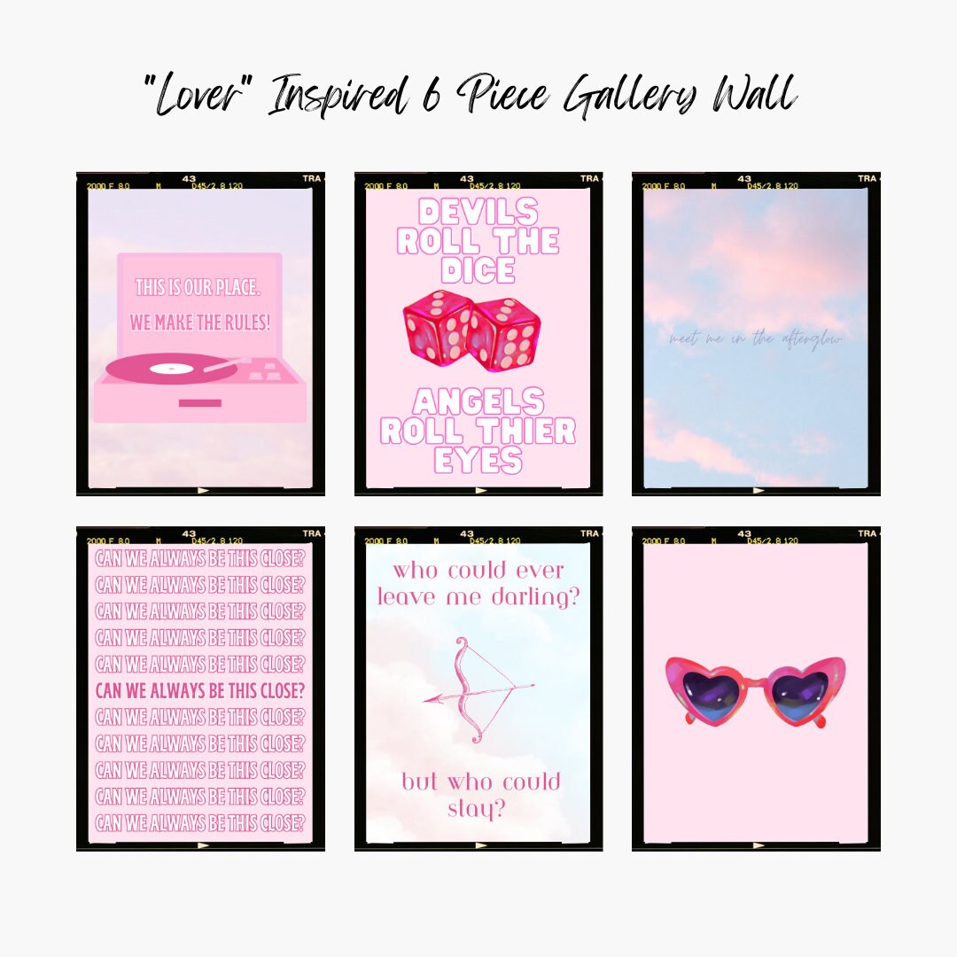 Lover Album Inspired 6 Piece Gallery Wall Set Cruel Summer Etsy