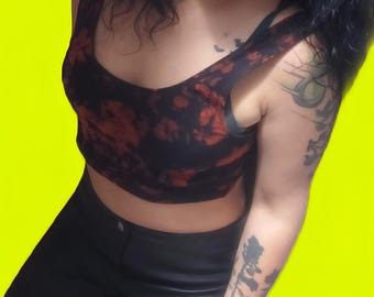 Bleached Crop Top for Women | Handmade Bustier in Grunge Style | Upcycled Unique Piece | Loose Hem | Handmade in Berlin | Customized