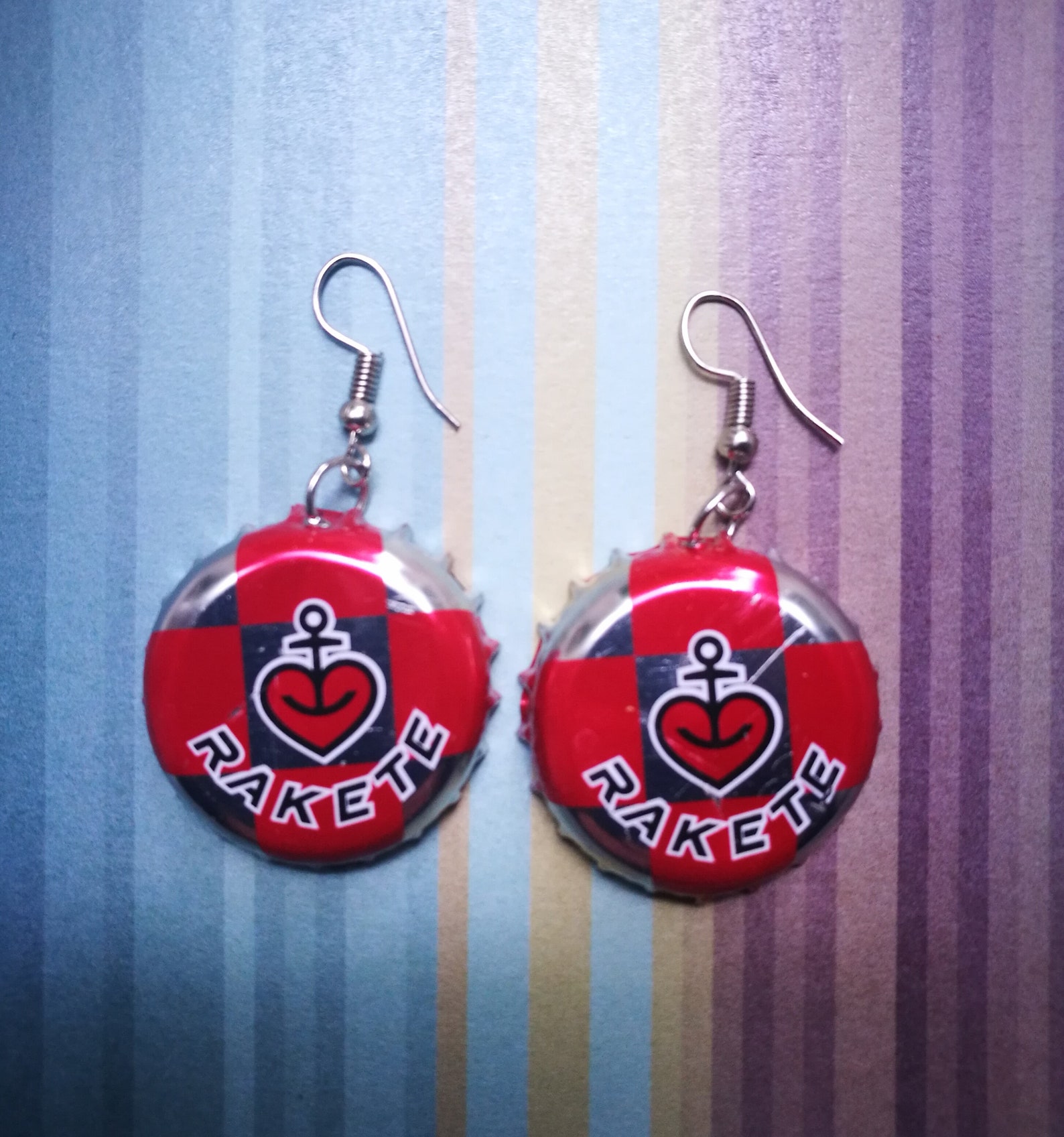 Unique Bottle Cap Astra Rocket Earrings Upcycling Diy Earrings