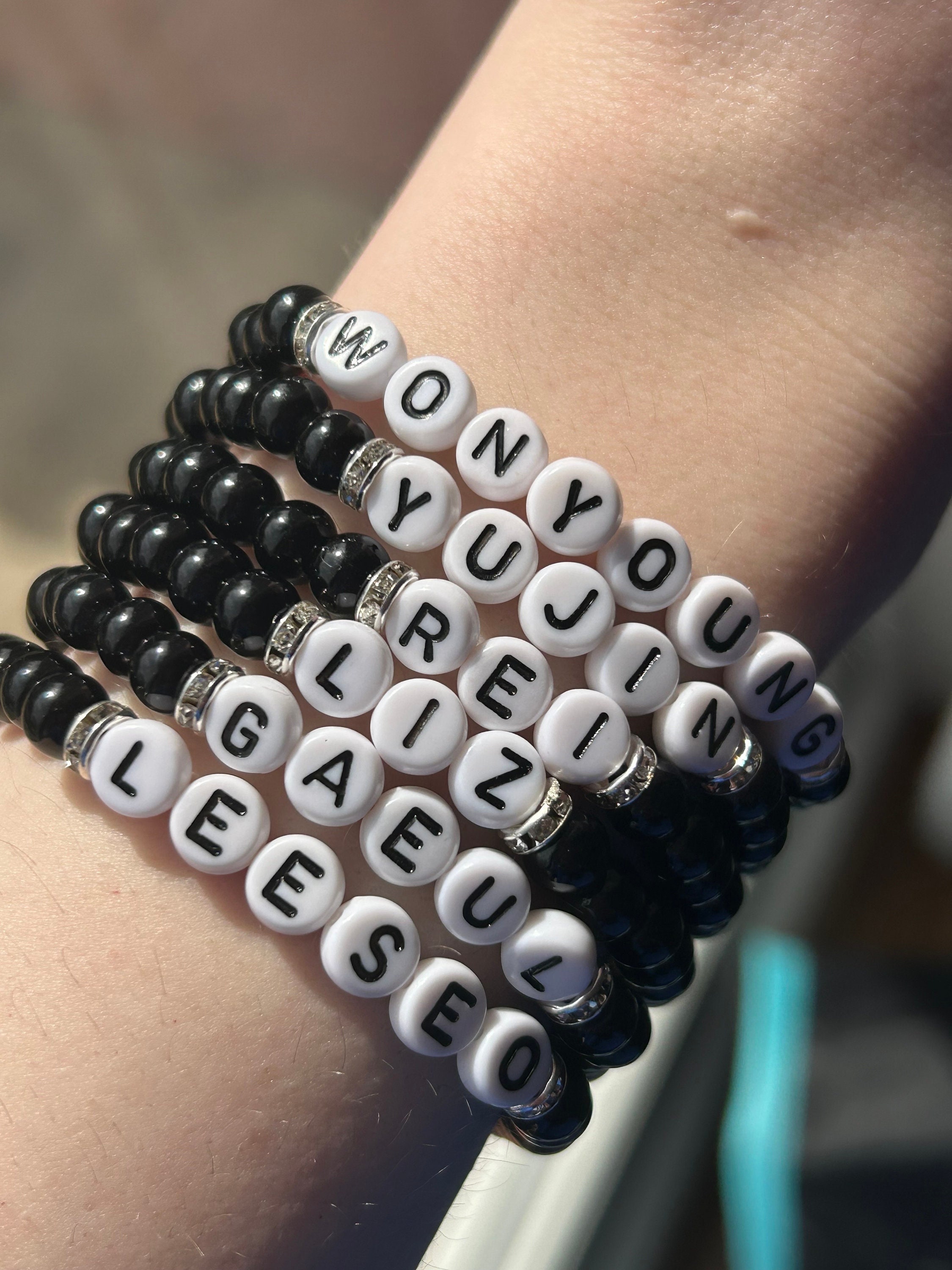 KPOP IVE Bracelets Members, Glass Pearl Beaded Bracelets
