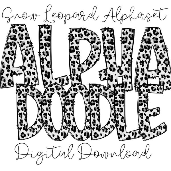 Snow Leopard Alpha Doodle Set
