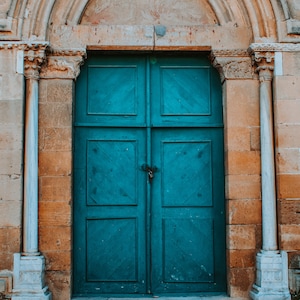Italian Turquoise Doorway photography; Italy; Firenze; Florence; Digital Art Download