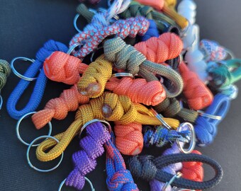 Paracord Zipper Pulls (w/ key ring) - qty 5 - Hand Woven USA 550 Paracord -  Bartact