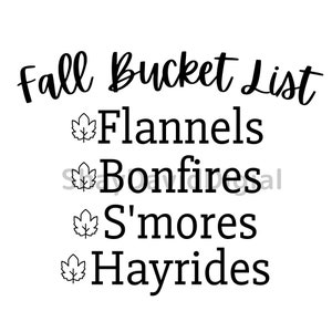 Fall Bucket List SVG