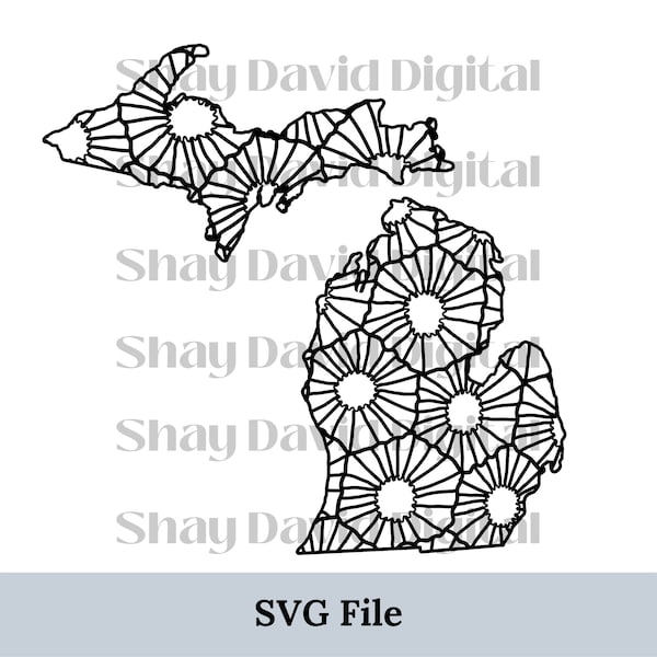 Michigan Petoskey Stone SVG bestand