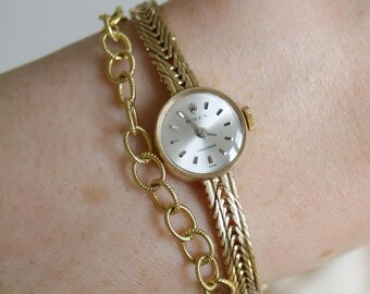 Ladies 1960's Rolex precision 9ct gold herringbone watch