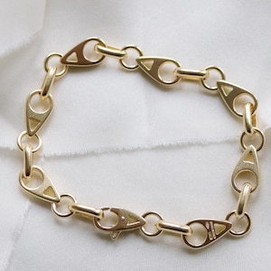 Asprey London 18ct gold bauhaus inspired link bracelet