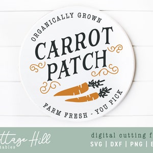 SVG wortel patch teken cirkel | Boerderij paasbestand gesneden | Voor Cricut Silhouette Cameo