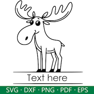 Moose SVG, Moose Monogram PNG, Moose Clipart, Peeking Moose EPS, Doodle Moose Svg, Funny Moose Svg, Files for Cricut, Digital Download