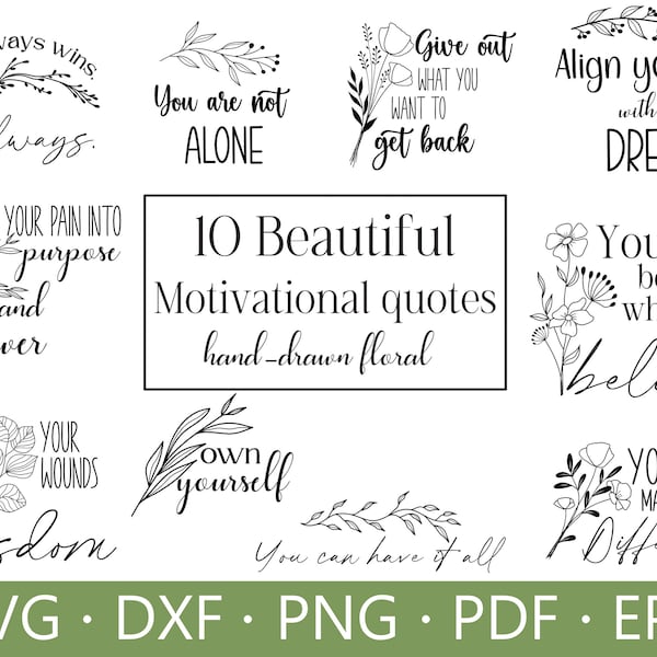 Positive Affirmations SVG PNG, Mental Health Svg, Self Love svg, Boho Inspirational SVG, Wildflower Quote Svg, Cut files for Cricut