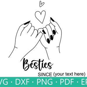 ベスト フレンド シャツ SVG、ベスト フレンド シャツ PNG、ベスト フレンド SVG、ピンキー プロミス SVG、シスター シャツ SVG、フレンズ SVG、女の子のグループ SVG、Dxf、クリカット