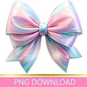 Pastel Bow PNG, Bow PNG, Glitter Bow PNG, Coquette Bow Png, Pink Bow Sublimation, Girly png, Ribbon png, Retro Clipart