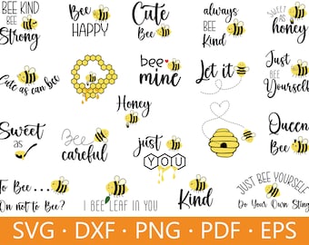 Bee SVG Bundle: Honeycomb, Queen Bee, and Quotes (Digital Files)