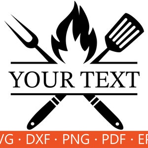 Grillen SVG, Grillen PNG, Grill Papa SVG, BBQ Grill Schmuck, Barbeque Clipart, Grill Monogramm SVG, Dxf, Benutzerdefinierter Text Name, Schnittdatei für Cricut