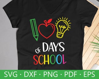 100 Days of School SVG: Teacher Shirt Design (Digital Download)