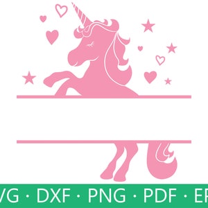 Unicorn SVG, Unicorn Split Monogram SVG, Unicorn vector, Unicorn Birthday Svg, Unicorn split name Silhouette, Unicorn Svg cut files Cricut