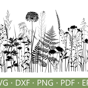 Fleurs sauvages SVG, lot de fleurs sauvages, bouquet SVG, floral svg, svg Nature, Svg cadre floral, fleur croquis PNG, clipart botanique