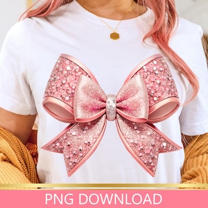 Sequin Pink Bow PNG, Diamonds Bow PNG, Sparkle Coquette Bow Png,Glitter Bow Ribbon Png, T Shirt Designs, Clipart, Trendy Png, T-Shirt Design