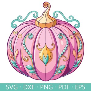 Pumpkin SVG, PNG, EPS, Swirly Pumpkin Svg, Pink Pumpkin Svg, Ornamental Pumpkin, Fancy Pumpkin, Halloween Svg, Instant download design