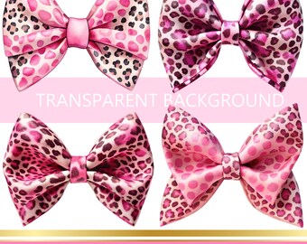 Lazo de leopardo rosa PNG: Diseños de sublimación coquetos (Descarga digital)