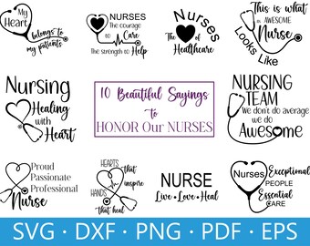Nurse SVG Bundle: Heart Stethoscope, Quotes, Doctor (Digital Files)