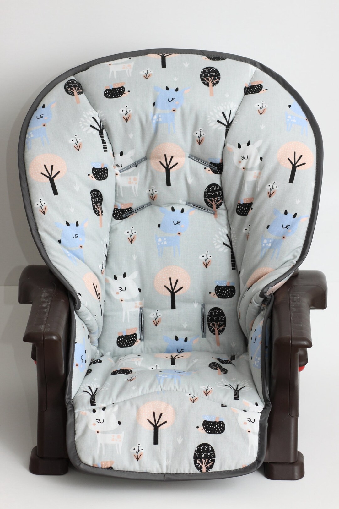 Hiseng High Chair Cushion High Chair Seat Cushion Soft Baby Seat Cover With Cute Pattern, Printed Universal Replacement Baby High Chair Cushion Seat Pad Washable Highchair Cushion (Plant
