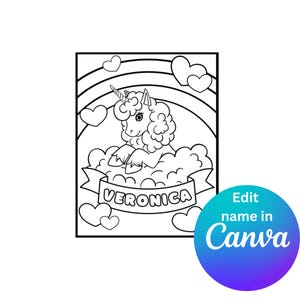Afro Unicorn Coloring Page, Customizable Coloring Page, Black Girl ...