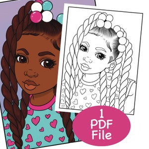 Afro Girl Coloring Page, Black Girl Hairstyle coloring page | Coloring Pages For Black Girls ,African American Girl Coloring Page