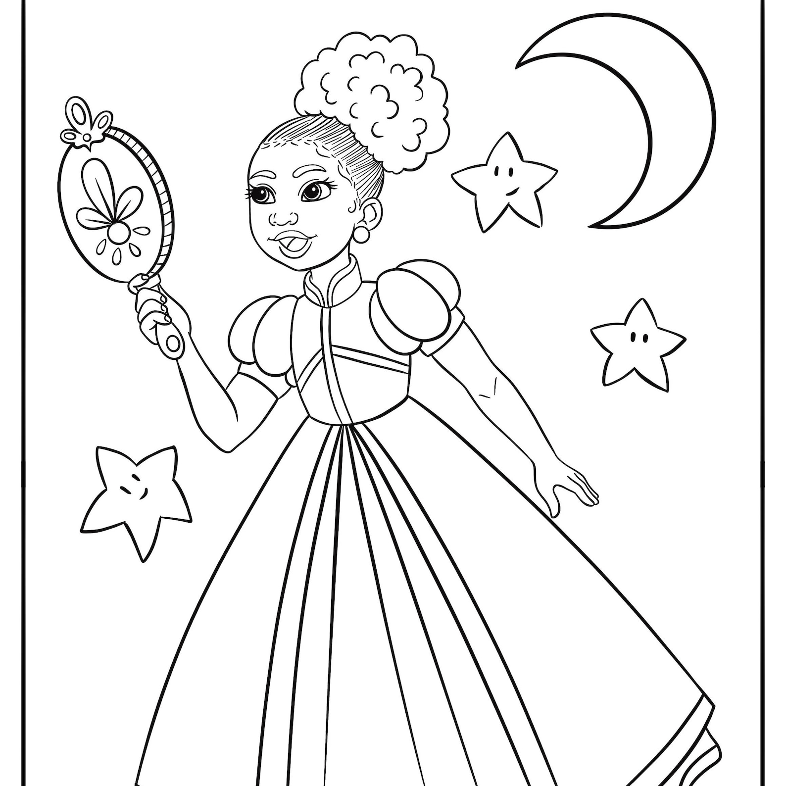 Black Princess Coloring Page Coloring Page for African American Black