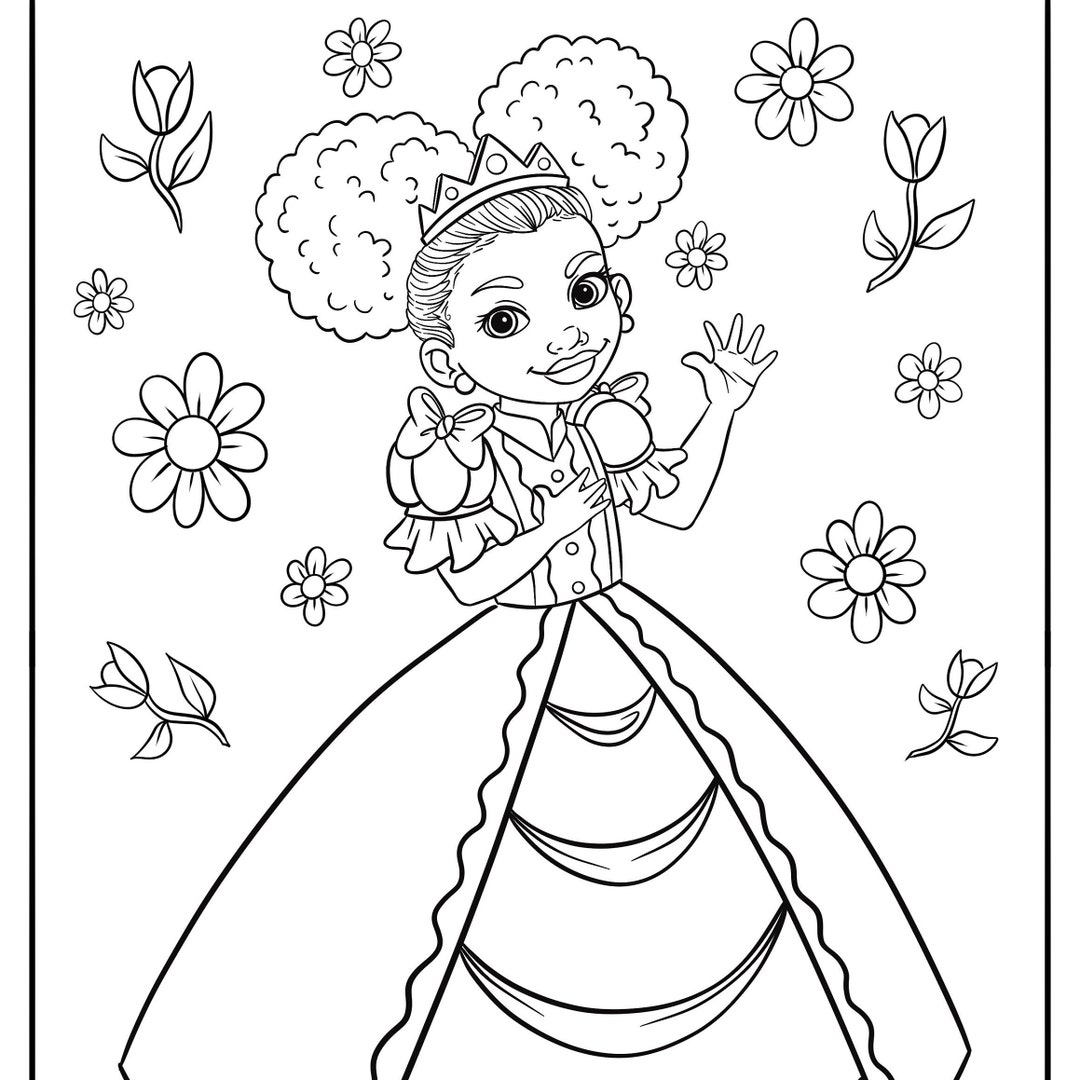 Black Princess Coloring Page Coloring - Il 1080xN.5661347865 C3i9 
