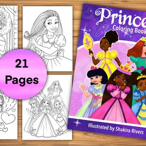 Black Girls Coloring Book African American Princess Coloring Book for Black and Brown Girls PDF Digital Download image 1