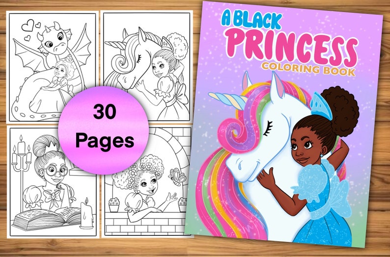 Black Girl Coloring Book for kids Black Princess Coloring Pages African-American Coloring Book PDF Download image 1