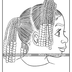 Afro Girl Coloring Page| Kids Coloring Page Black Girl Hairstyle coloring page | coloring pages for black girls (pdf) Printable