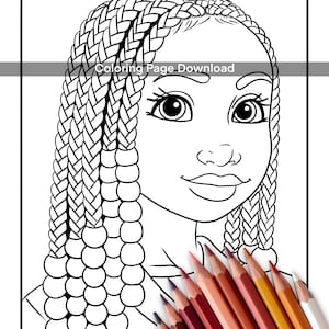 Coloring Page for kids| Kids Coloring Page Black Girl Hairstyle coloring page | coloring pages for black girls (pdf) Printable