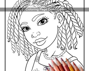 Black Girl Coloring Page | Black Kids Coloring Page Download| Coloring for Black Girls