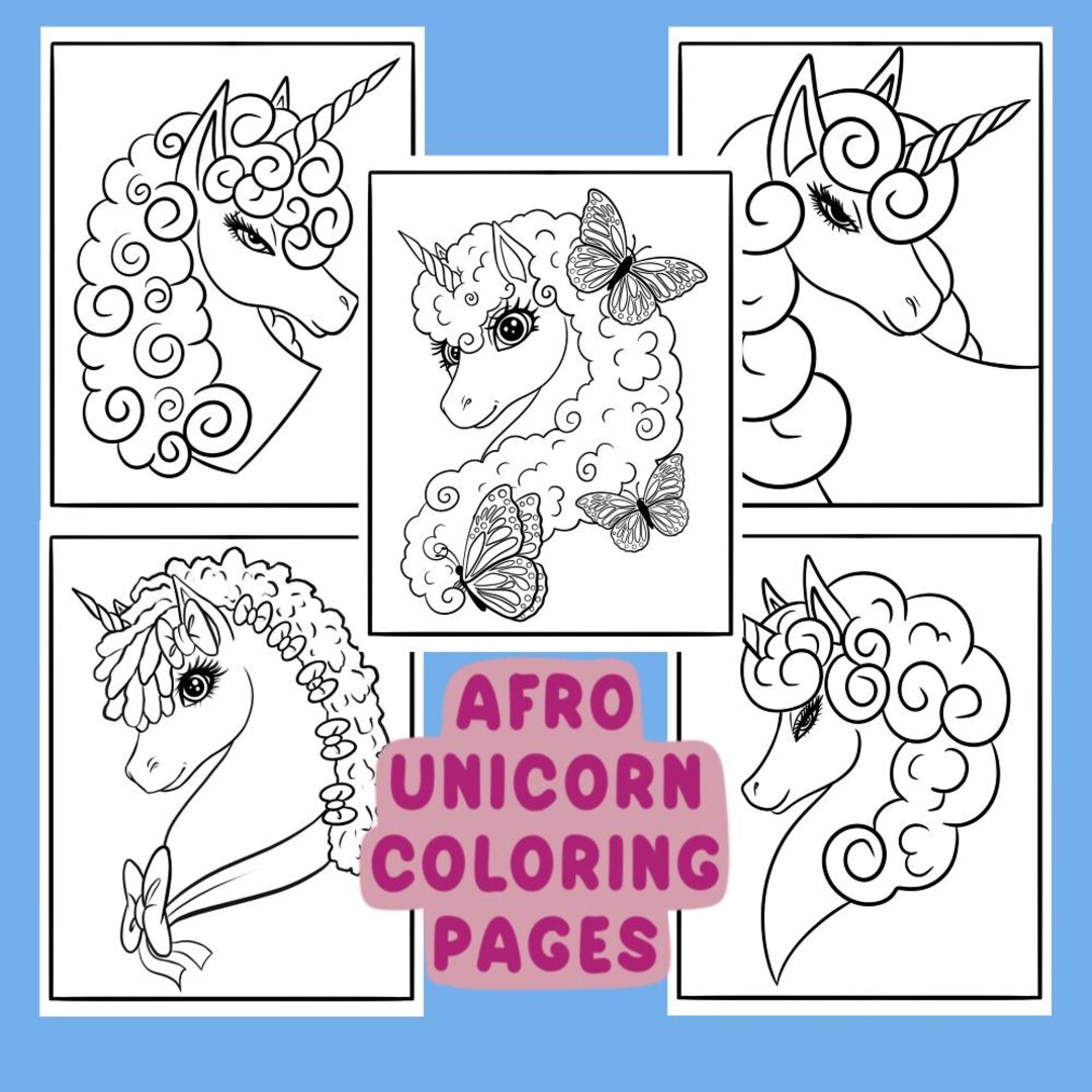 Afro Unicorn Coloring Pages|unicorns Coloring Pages| Afro Unicorns ...