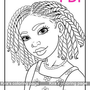 Afro Coloring Page for kids| Coloring for Black Girls| Hairstyle coloring page | coloring page for black girls (pdf) Printable Black Girl
