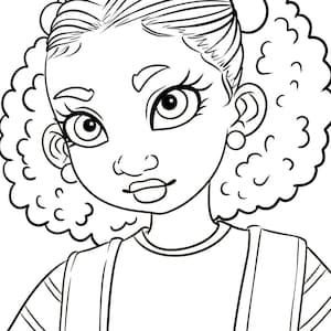 Afro Girl Coloring Page, Black Girl Hairstyle coloring page | Coloring Pages For Black Girls ,African American Girl Coloring Page