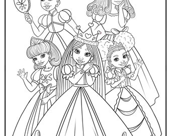 Black Girl Coloring Page Download | Black Princess Printable Coloring Sheet| Princess Coloring Page